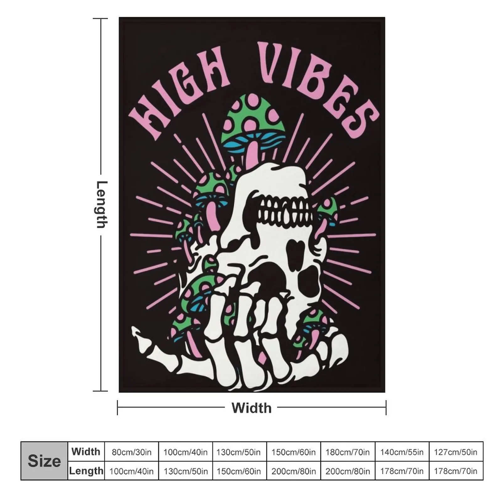 High Vibes Throw Blanket Beach Flannel Fabric Blankets