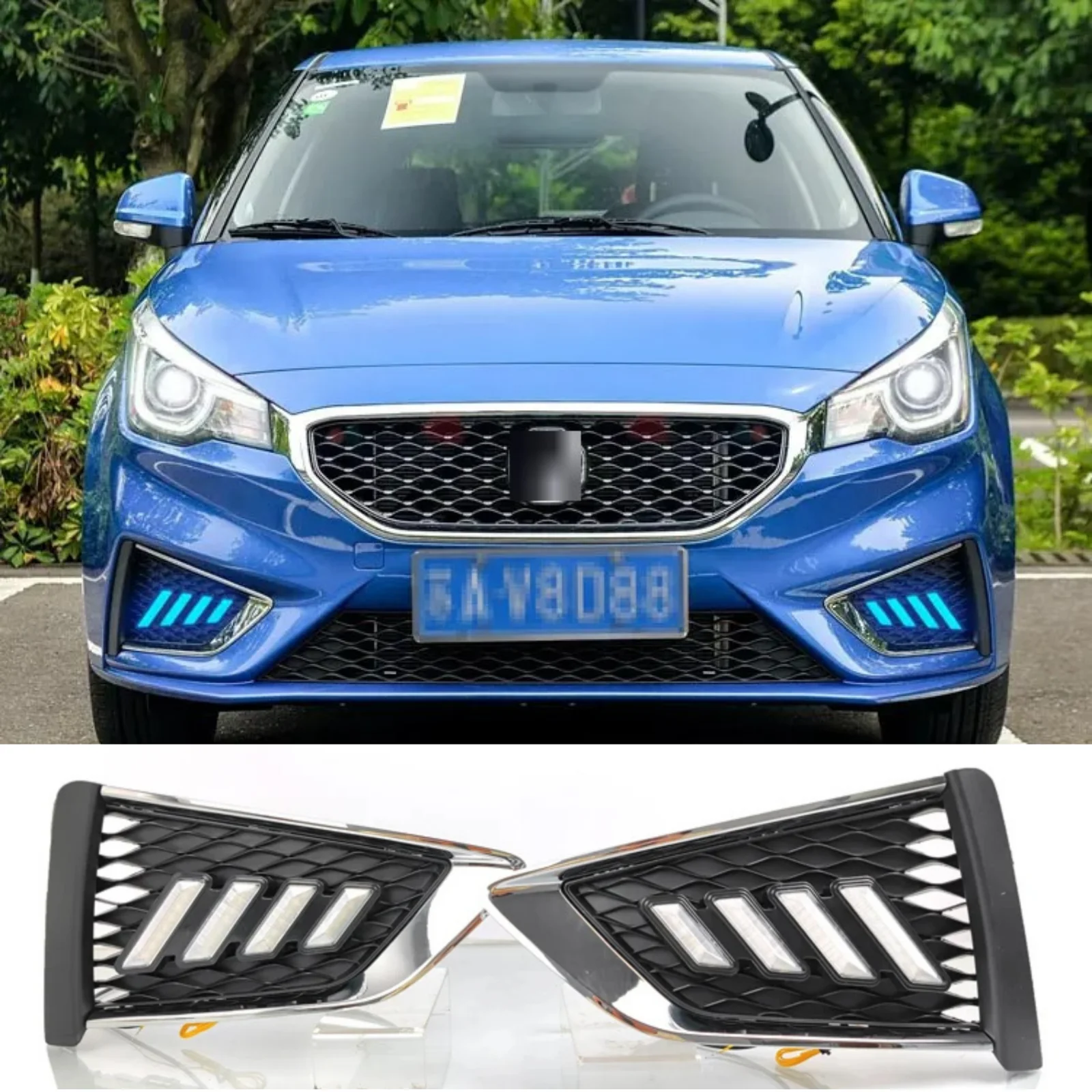 Front LED DRL Daytime Running Light Fog Lamp for MG3 MG 3 2017 2018 Replacement Blue Yellow White Light Durable Design