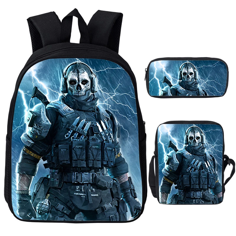 Game Call Of Duty Warzone Backpack 3pcs Set School Bags Shoulder Bag Pen Bag Boys Girls Softback Backpacks Laptop Bookbag Gift