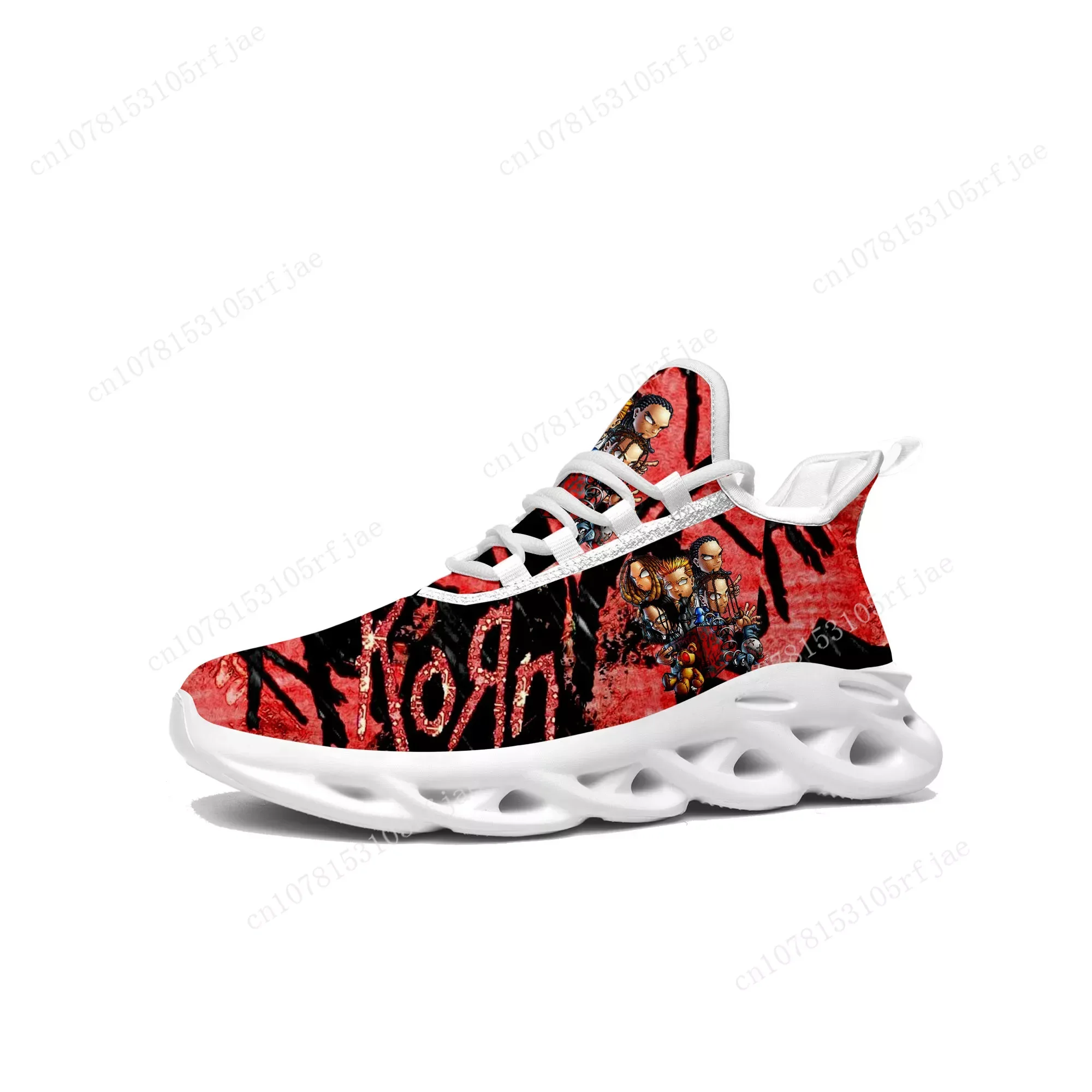 Korn Rock Band Flats Sneakers Mens Womens Sports Running Shoe Robert Smith Sneaker Lace Up Mesh Footwear Tailor-made Shoe White