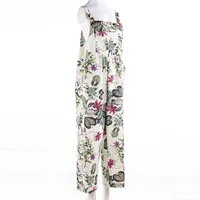 Women Plus Sizes Jumpsuit Leaf Floral Print Square Neck Sleeveless Fashion Casual Overalls with Pockets - Image 3