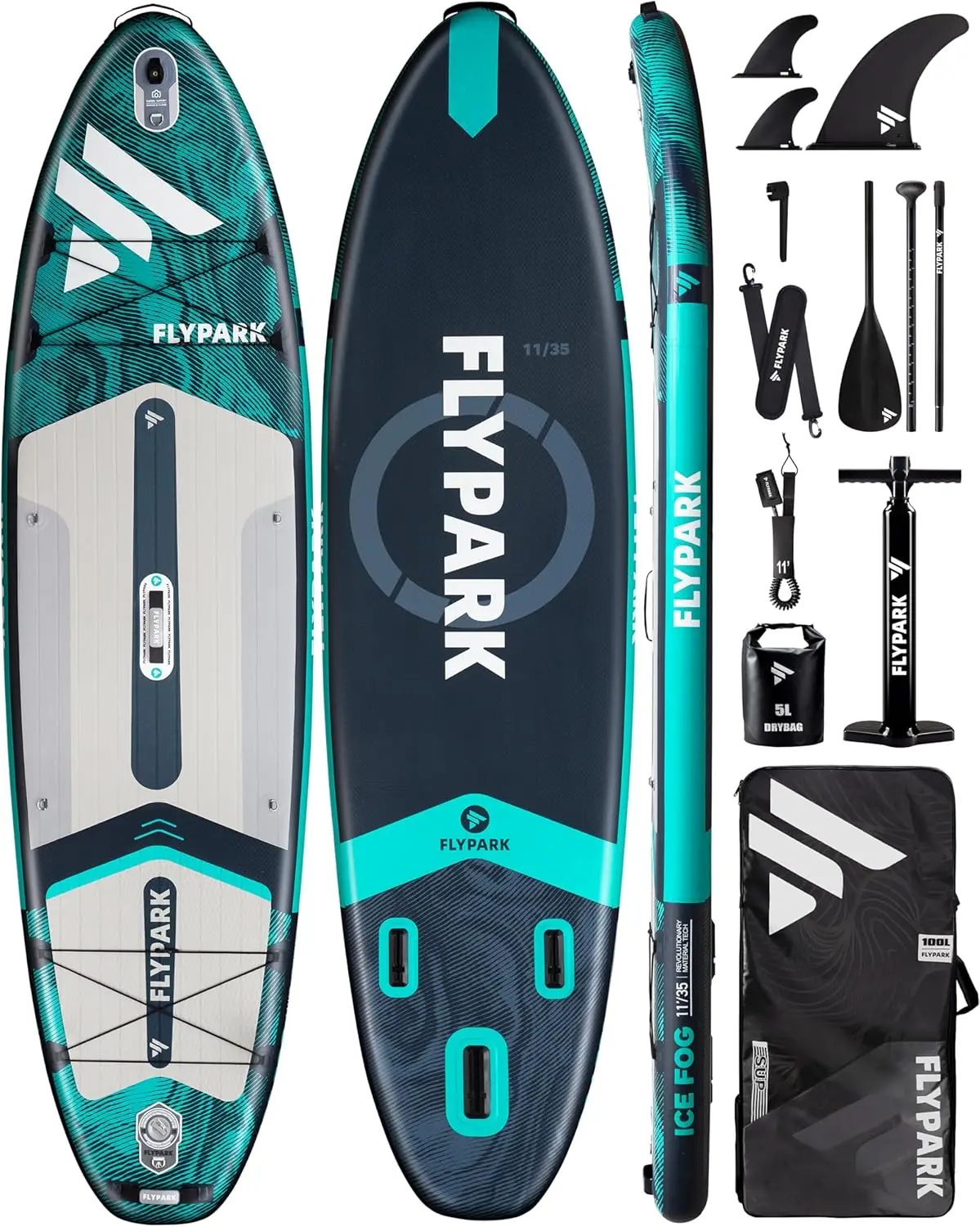 10'8/11'x35'' Fishing/Family Inflatable Paddle Board, Extra Wide SUP Paddleboard Inflatable, Stable Stand-Up Paddle Board