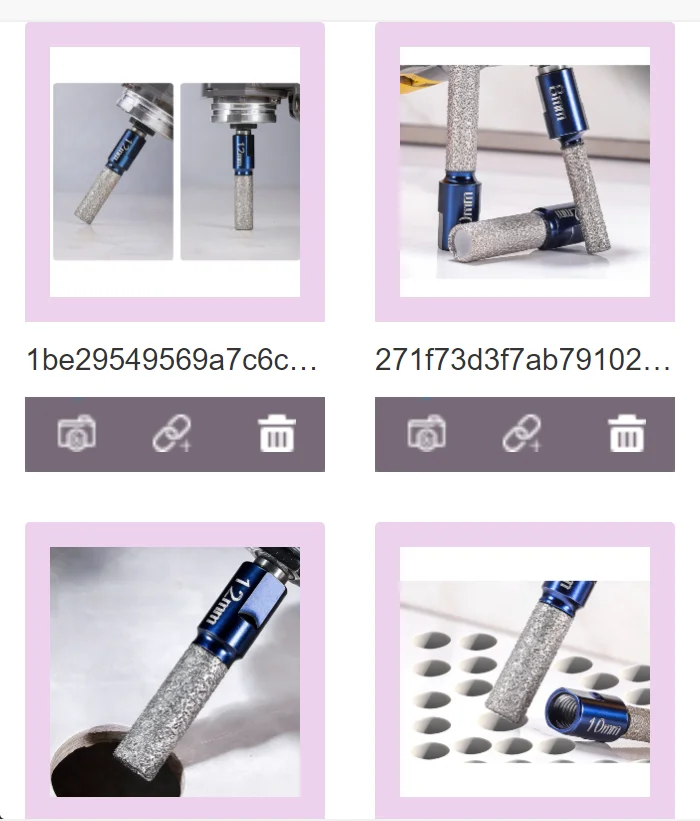 2-3-4個入りろう付けコアドライドリルビットタイルカッター大理石ドリルビットm10ネジアングルグラインダー用磁器タイル大理石切断用