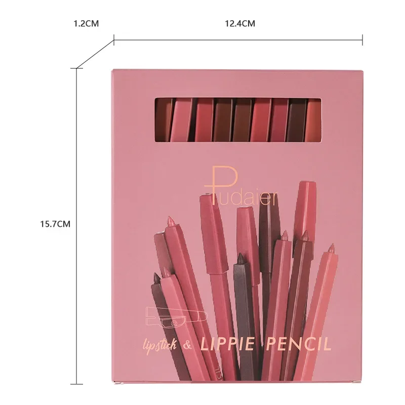 Stylo rouge à lèvres étanche pour femme, antiadhésif, tasse 256, vepliner, Europe et Amérique, ensemble de 12 stylos Jules, cosmétiques