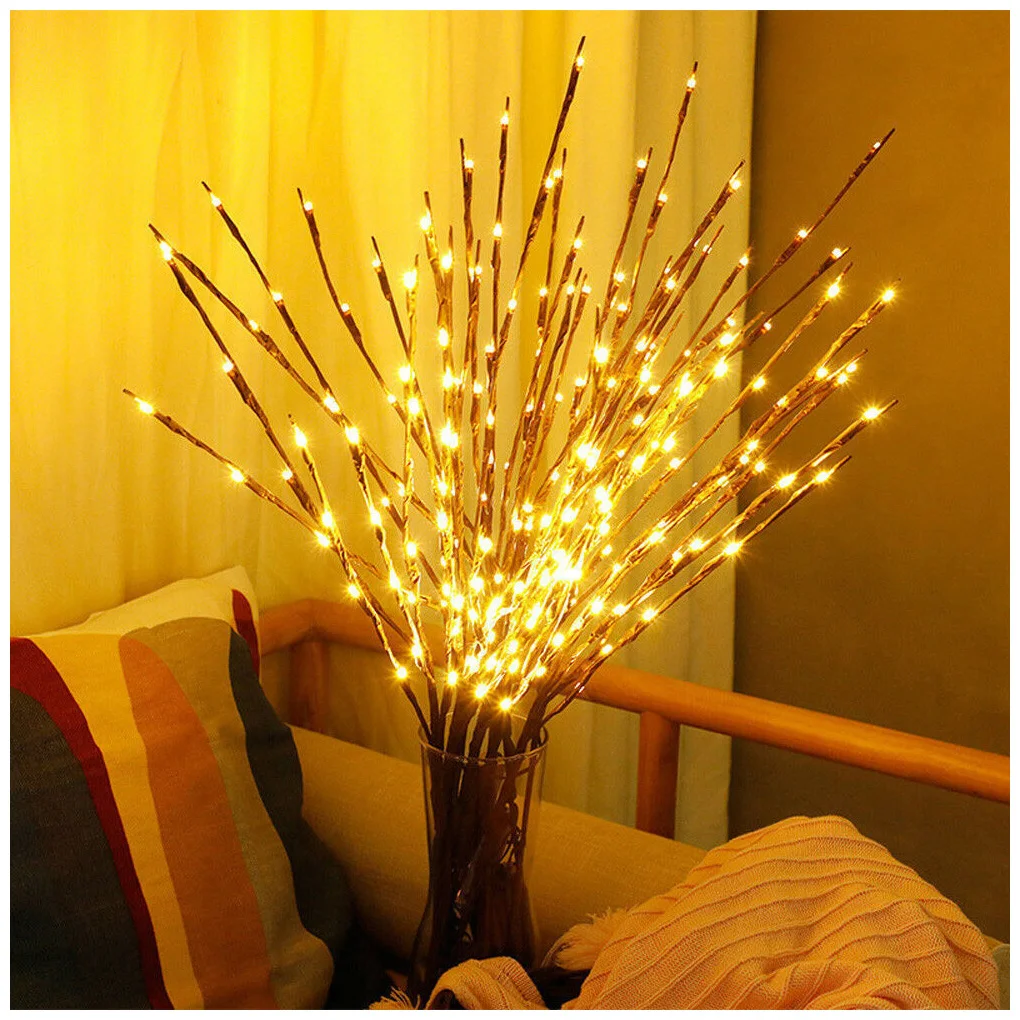 나뭇가지 LED 조명 램프, 실내 야외 스트링, 새해 장식, 20 개