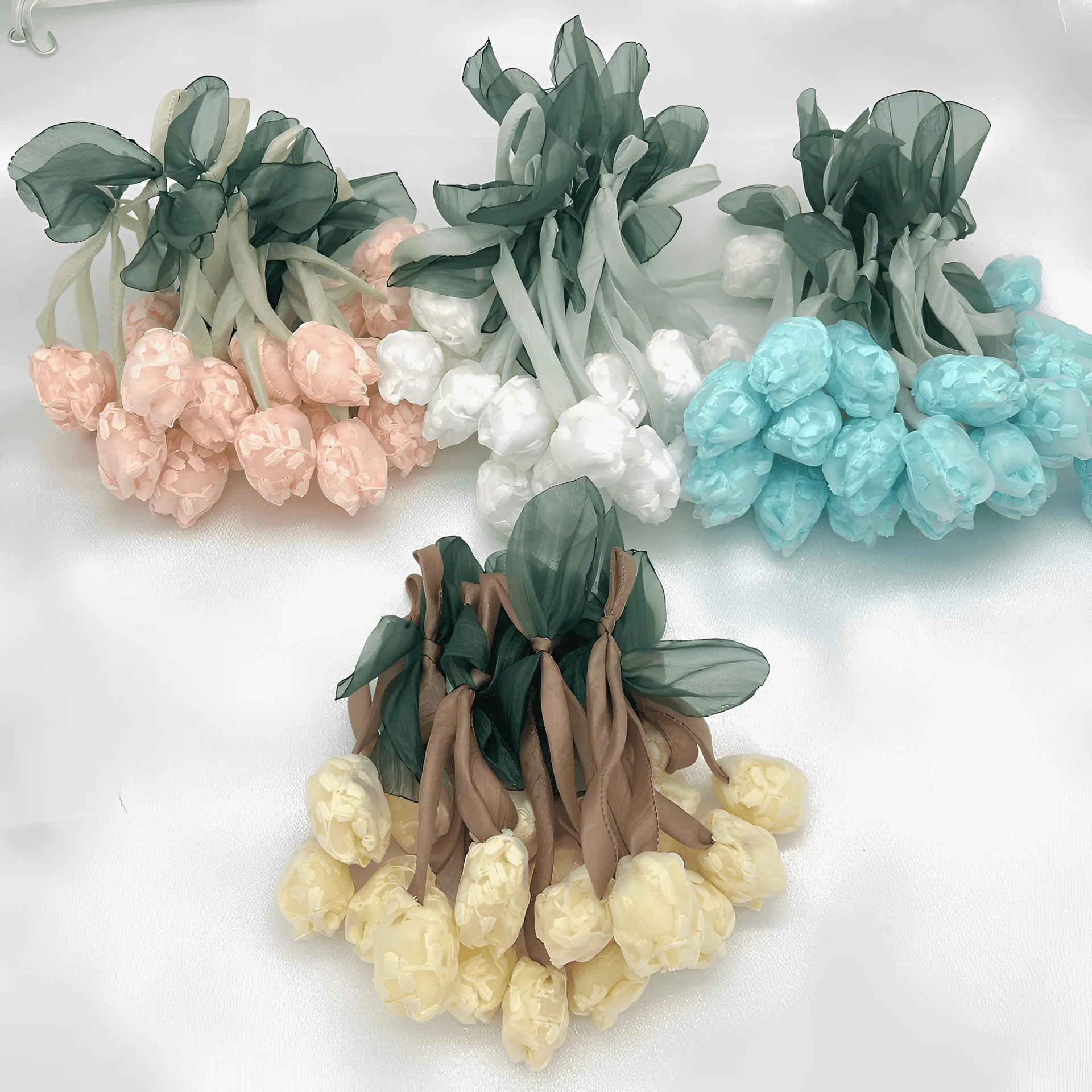 

Artificial Flowers Mesh Tulip Handmade DIY Headdress Hair Ring Accessories Hat Apparel Clothing Auxiliary Materials