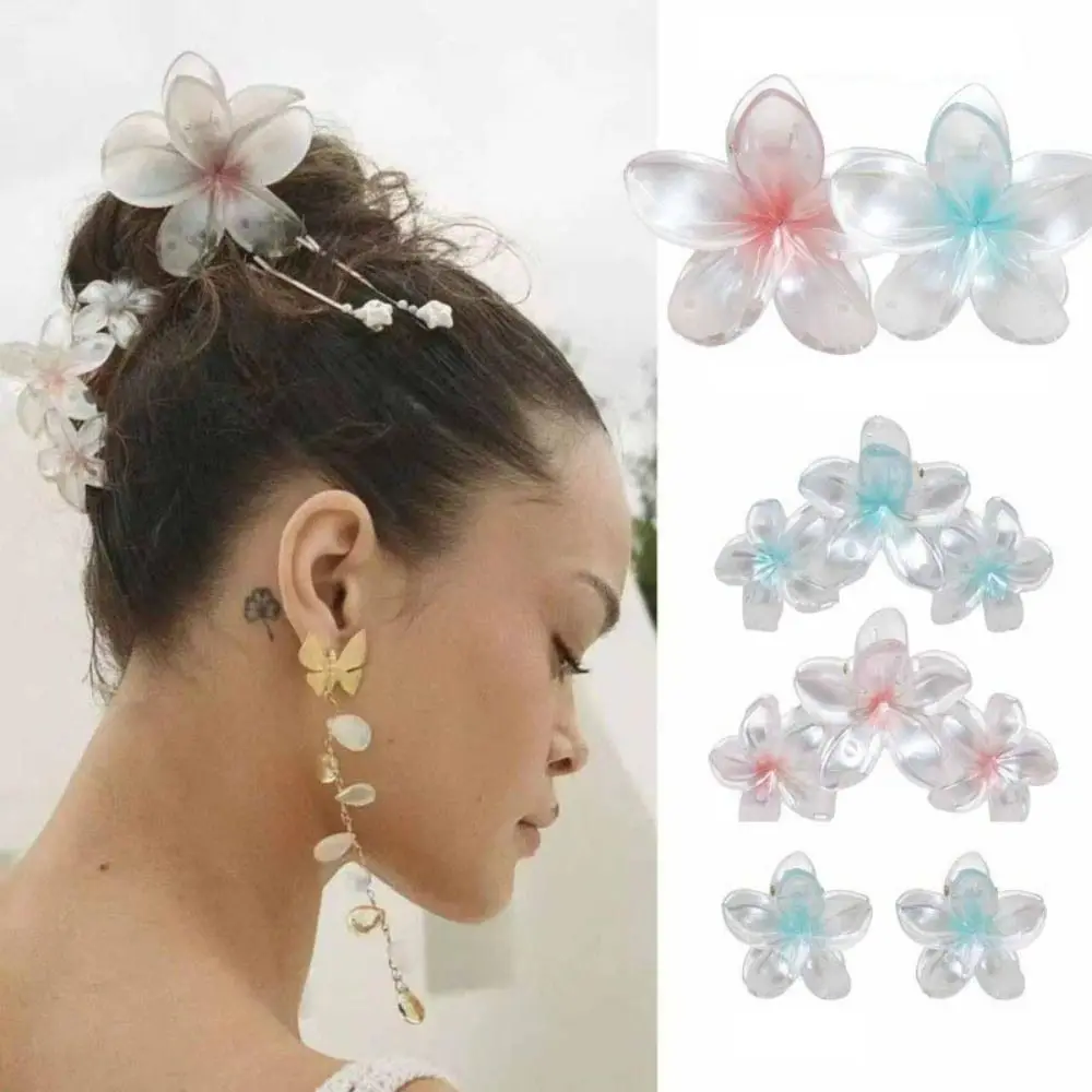 

Fashion Gradient Frangipani Hair Clip Plumeria Ins Style Flower Hairpin Shark Clip