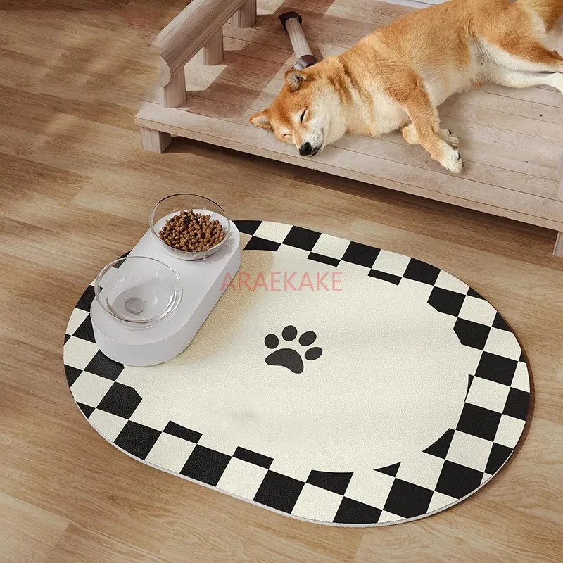 Pet non wash feeding mat, double-sided leather non slip floor mat, sleeping non slip and wear-resistant foot mat, dog bowl mat,