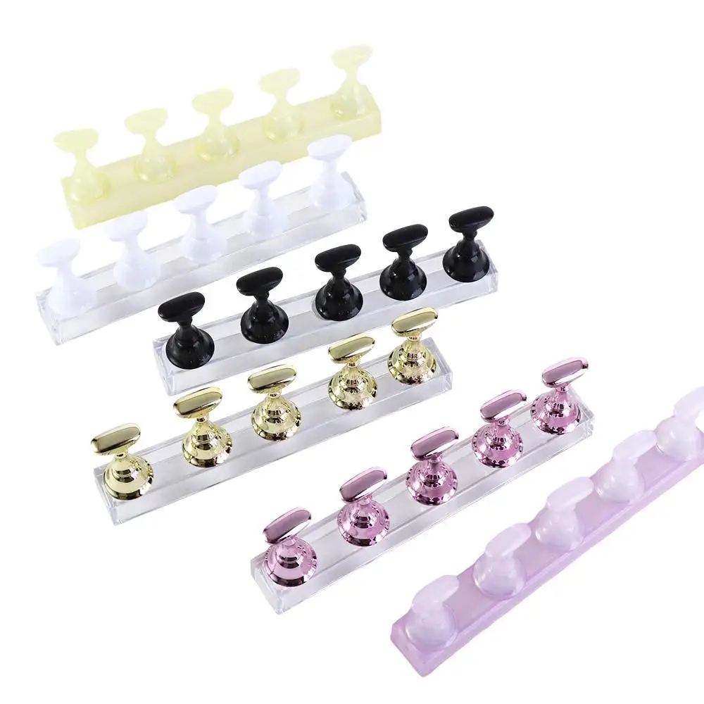 1Set Jelly False Nail Tips Practice Trainning Display Stand Holder Base Crystal Nail Art Polish Display Manicure Tools