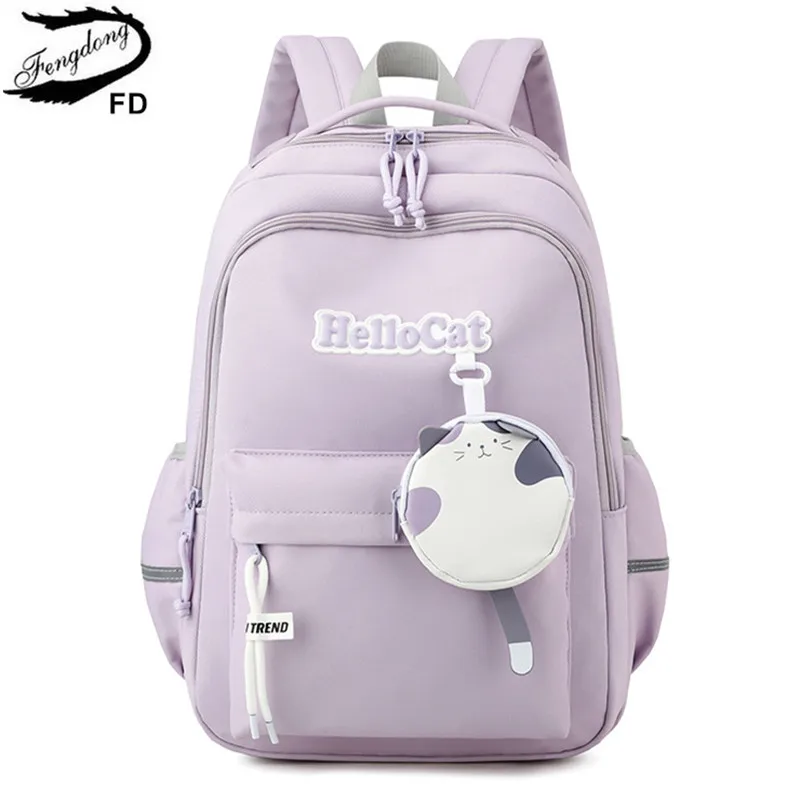 

Fengdong cute school bag korean style kawaii school backpack girl bag elementary school bags for girls primary students gift