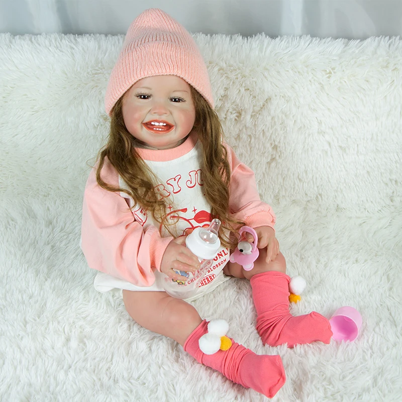 

24-дюймовая (60 см) кукла-реборн, реалистичная кукла-девочка для продажи, подарки на день рождения и Рождество для детей, прямая поставка, muñecas niñas