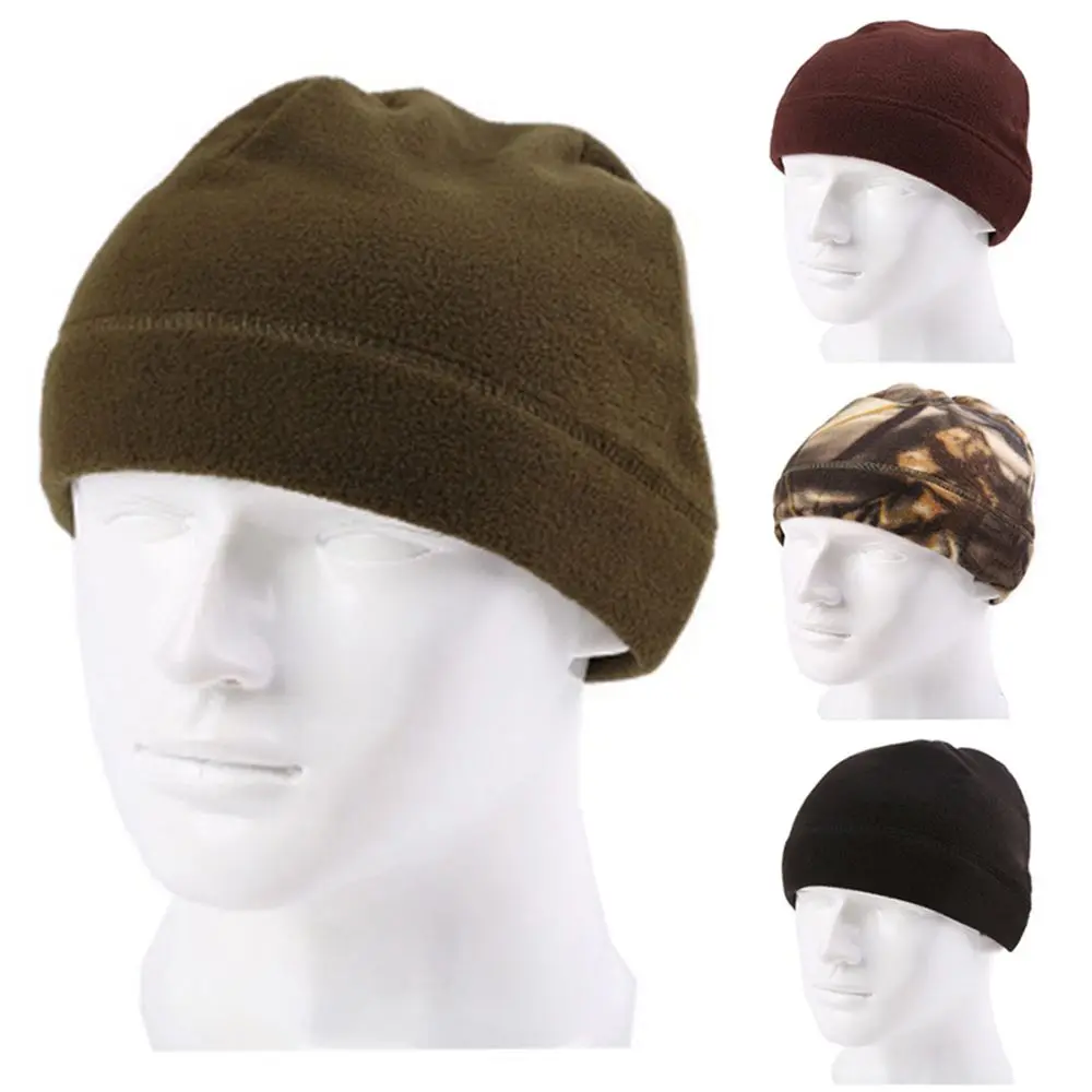 Men Women Winter Warm Cuffed Beanies Windproof Skullcap Fleece Hats   Cap Ski Baggy Hat Hiking Caps Sportswear & Accessories