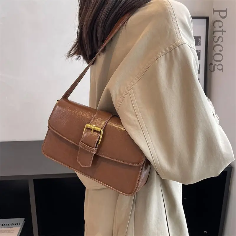 Retro Small Bag 2023 New Trendy Fashion Shoulder Underarm Bag Female Bag Autumn And Winter Vintage Messenger Small Square Bags