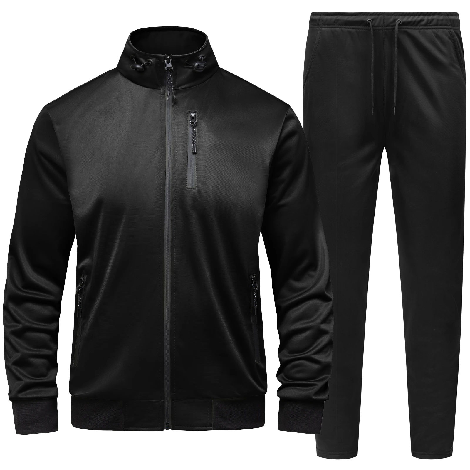 

Custom Tracksuit Vendors Stand up Collar Jogger Pants 2 Piece Sweat Suits Zip up Tracksuits for Men