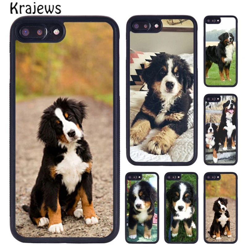 Krajews Bernese Mountain Dog Puppy Phone Case For iPhone 16 15 14 X XR XS 11 12 mini 13 Pro MAX Plus cover shell coque