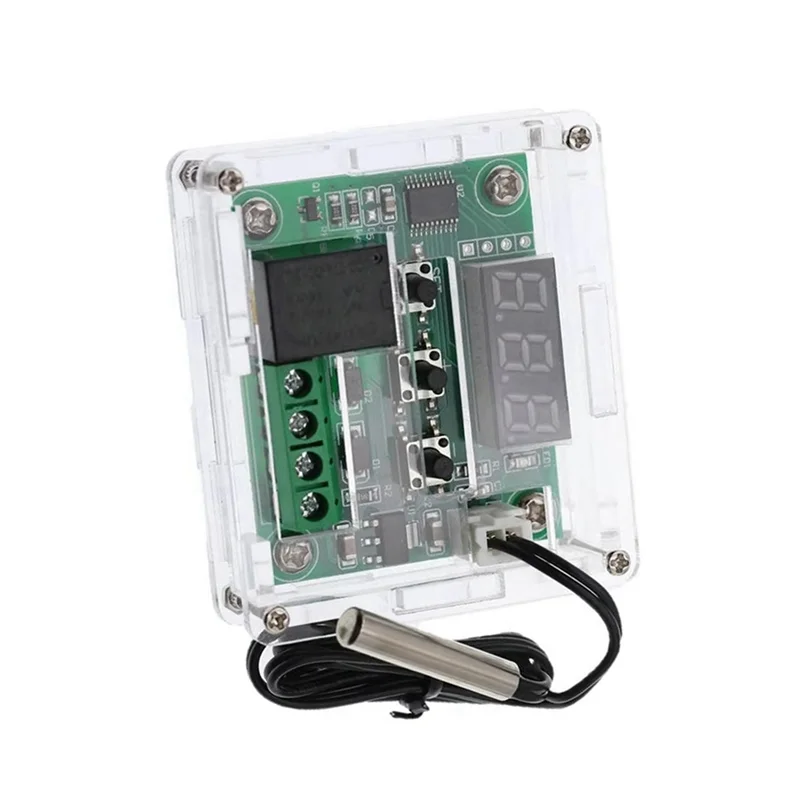 A23F-W1209 Digital Thermostat Control Board RED Digital DC 12V, -50 To 100℃, Waterproof Sensor Switch Plate With Case