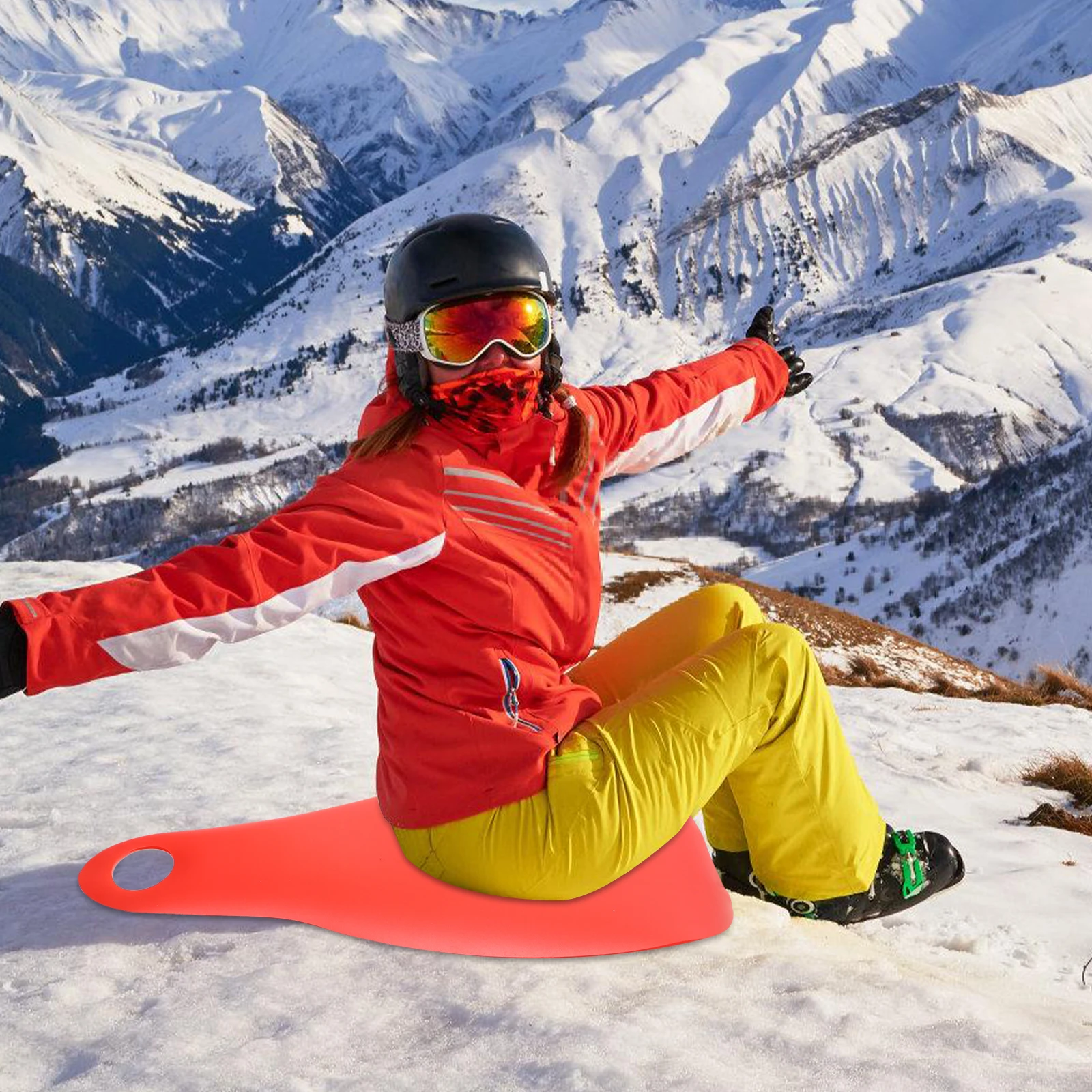 

Plastic Snow Sled Board Winter Skiing Board For Kids Adults Durable Outdoor Load Sleddingdownhill Skating Cushion