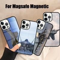 F-35 Lighting Jet Fighter Military Magsafe Phone Case For iPhone 16 15 14 13 12 11 Pro Max Plus Mirror Wireless Magnetic Cover