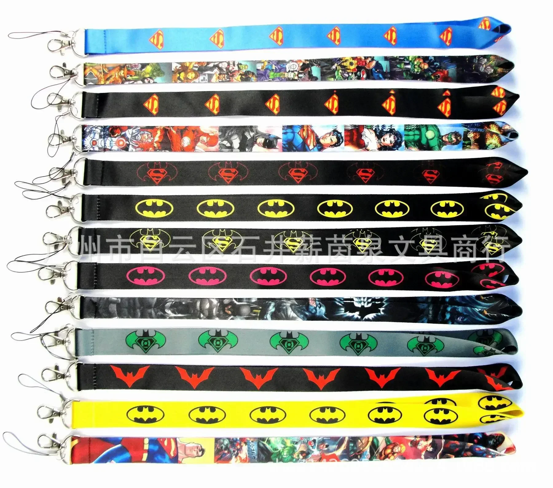 DC Anime Figure Batman Bruce Wayne Superman The Flash Mobile Phone Case ID Cards Badge Bus Card Hanging Neck Ribbon Lanyard Gift