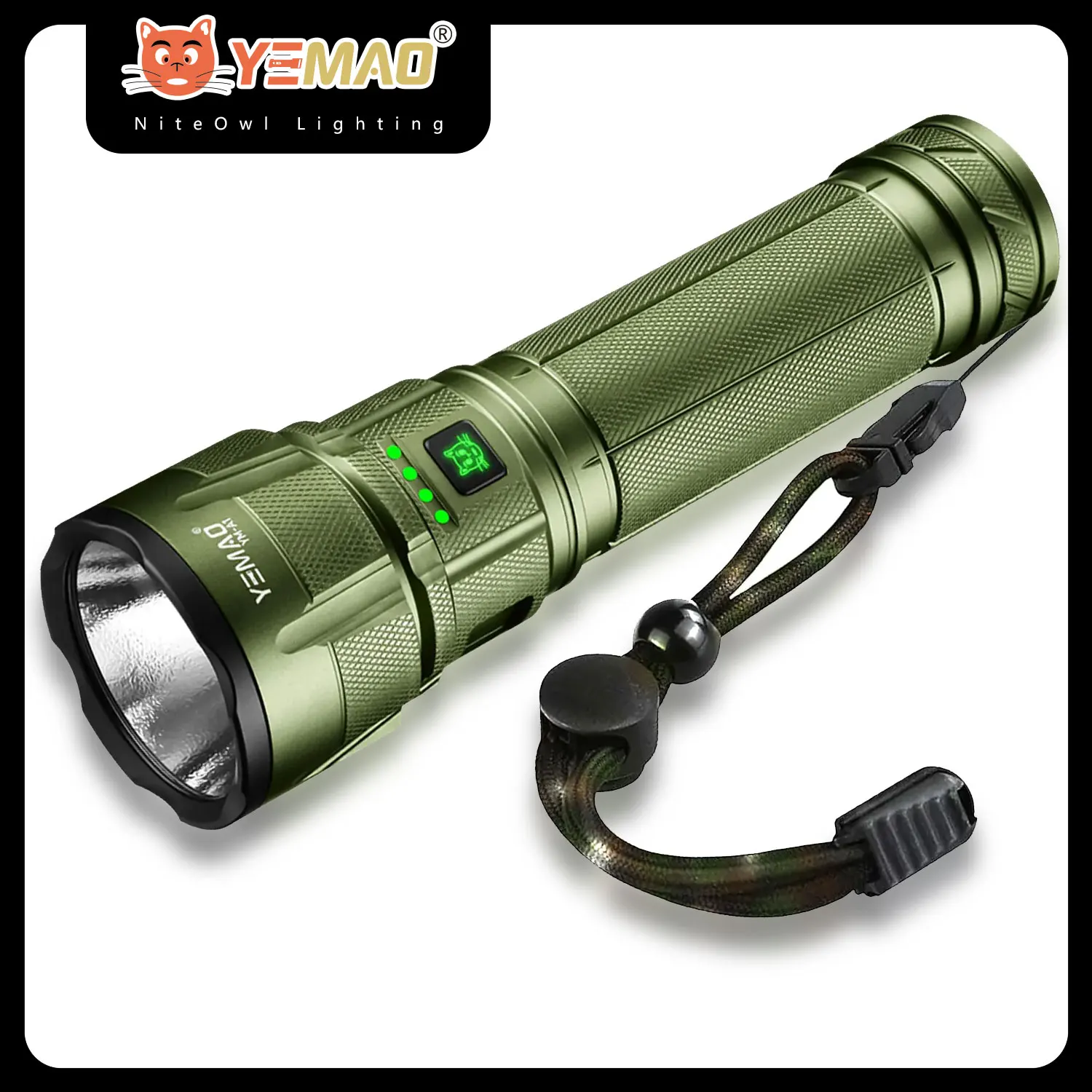

YEMAO A1 Powerful Flashlight Constant 2000 Lumens Rechargeable 300M Spotlight Range P70.2 LED Torch with 15000mAh LiFePO4battery