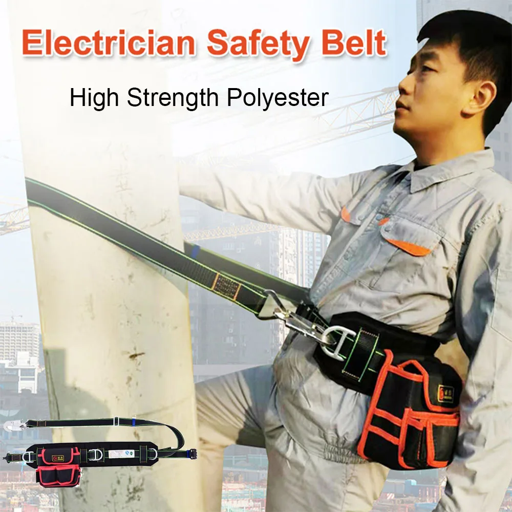 

Electrician Wai Pole Safety Belt Fence Pole High-altitude Work Harness Construction Protective Single Waist Safety Rope Suits