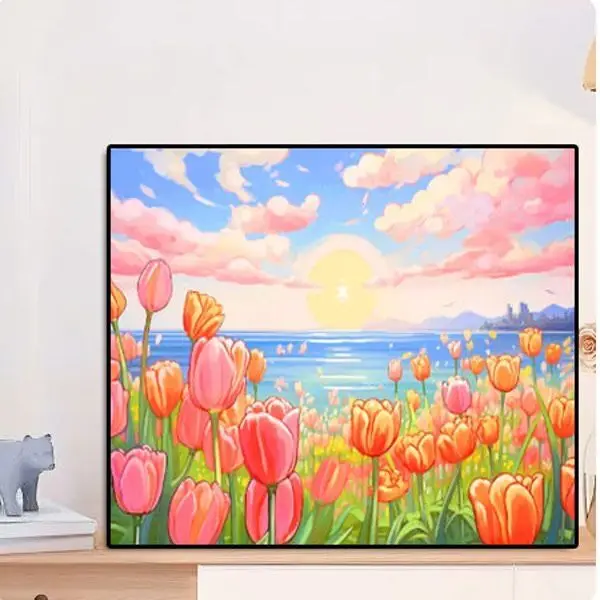 

Пляжные тюльпаны, наборы для вышивки крестиком 11CT, рукоделие, Набор для вышивки ручной работы