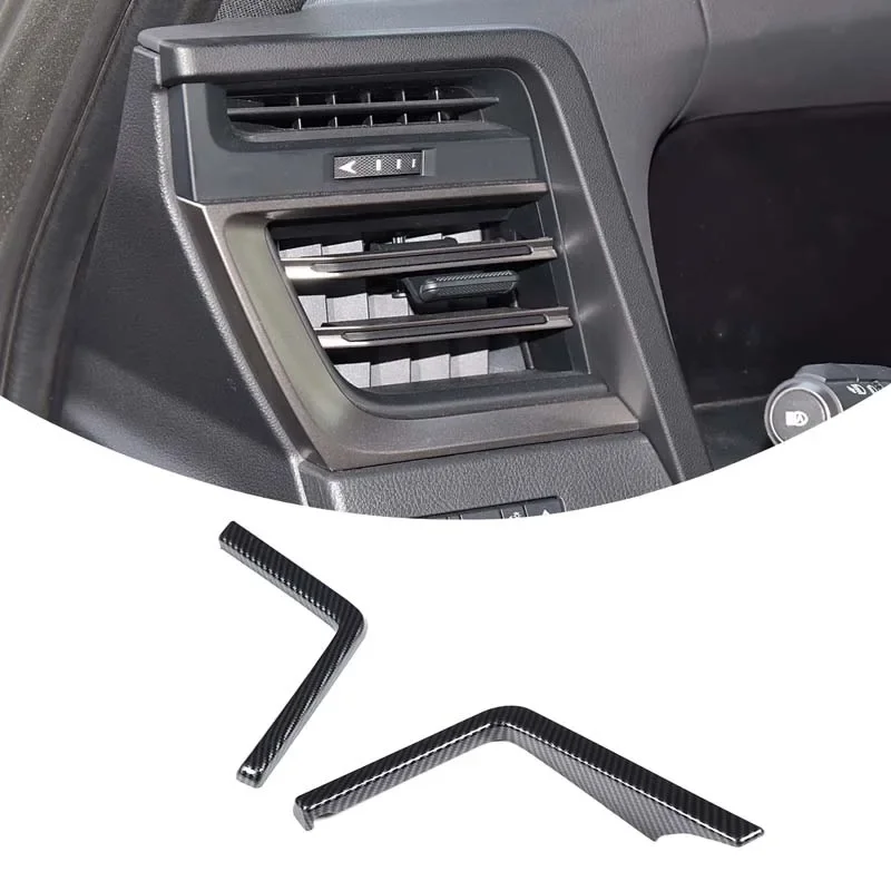 

For Lexus GX 2024+ LHD ABS Plastic Carbon Fiber Car Dashboard Side Air Outlet Decorative Frame Sticker Interior Accessories 2Pcs