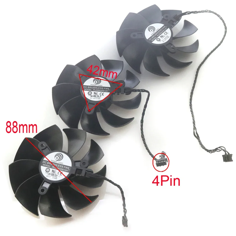 3pcs/lot PLD09220S12H 12V 0.55A 86mm 4Pin VGA Fan For EVGA RTX2080TI RTX2070 2080 2080TI FTW3 ULTRA Graphics Card Cooling Fan