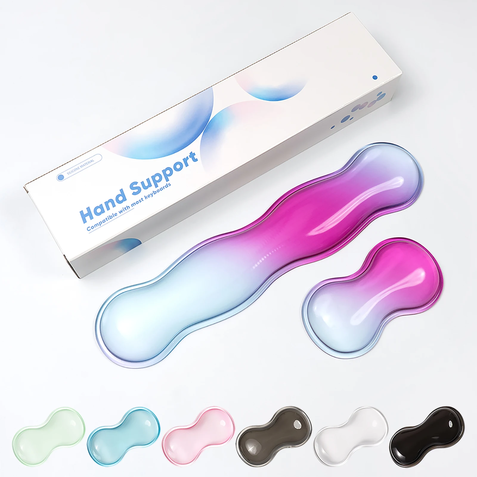 

Коврик для мыши с подставкой для запястья, подставка для клавиатуры, противоскользящий силиконовый прозрачный настольный офисная игра, подставка для запястья мыши
