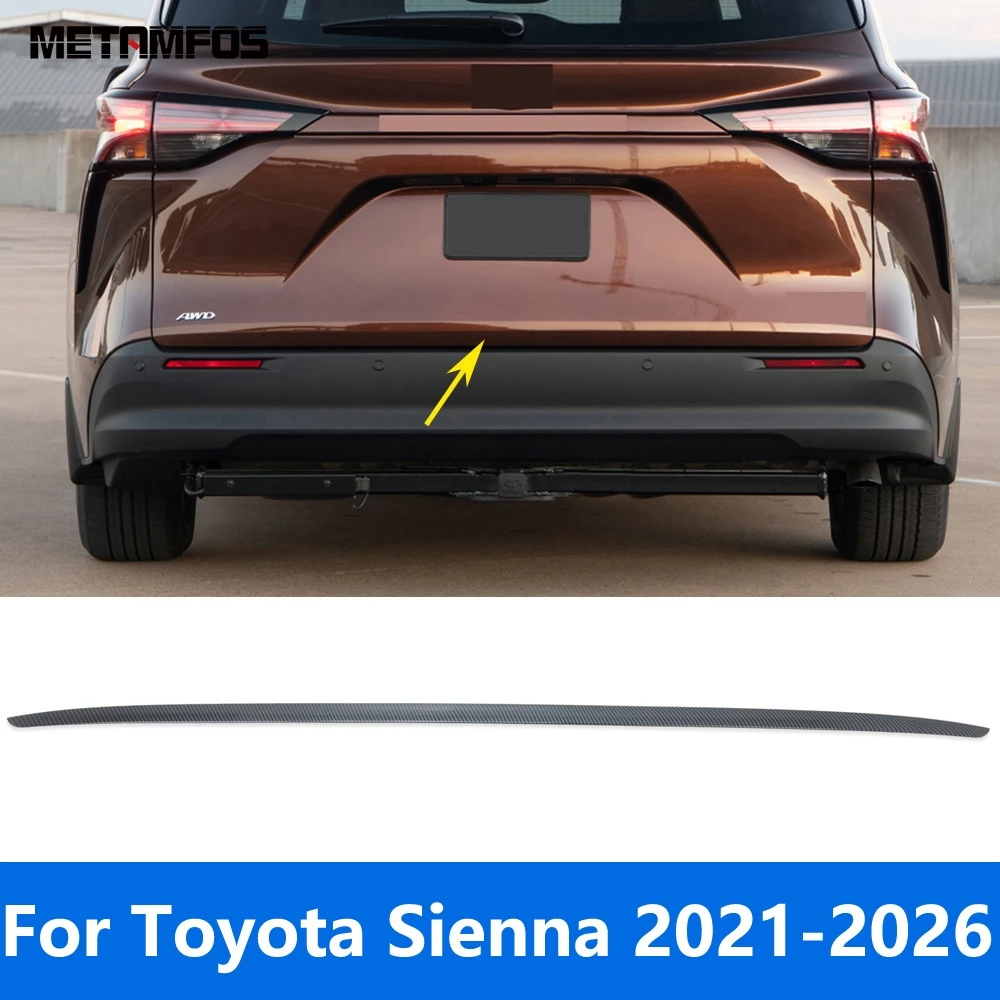 

Tail Door Handle Strip Trim For Toyota Sienna 2021-2024 2025 2026 Carbon Fiber Rear Trunk Lid Cover Trim Accessories Car Styling