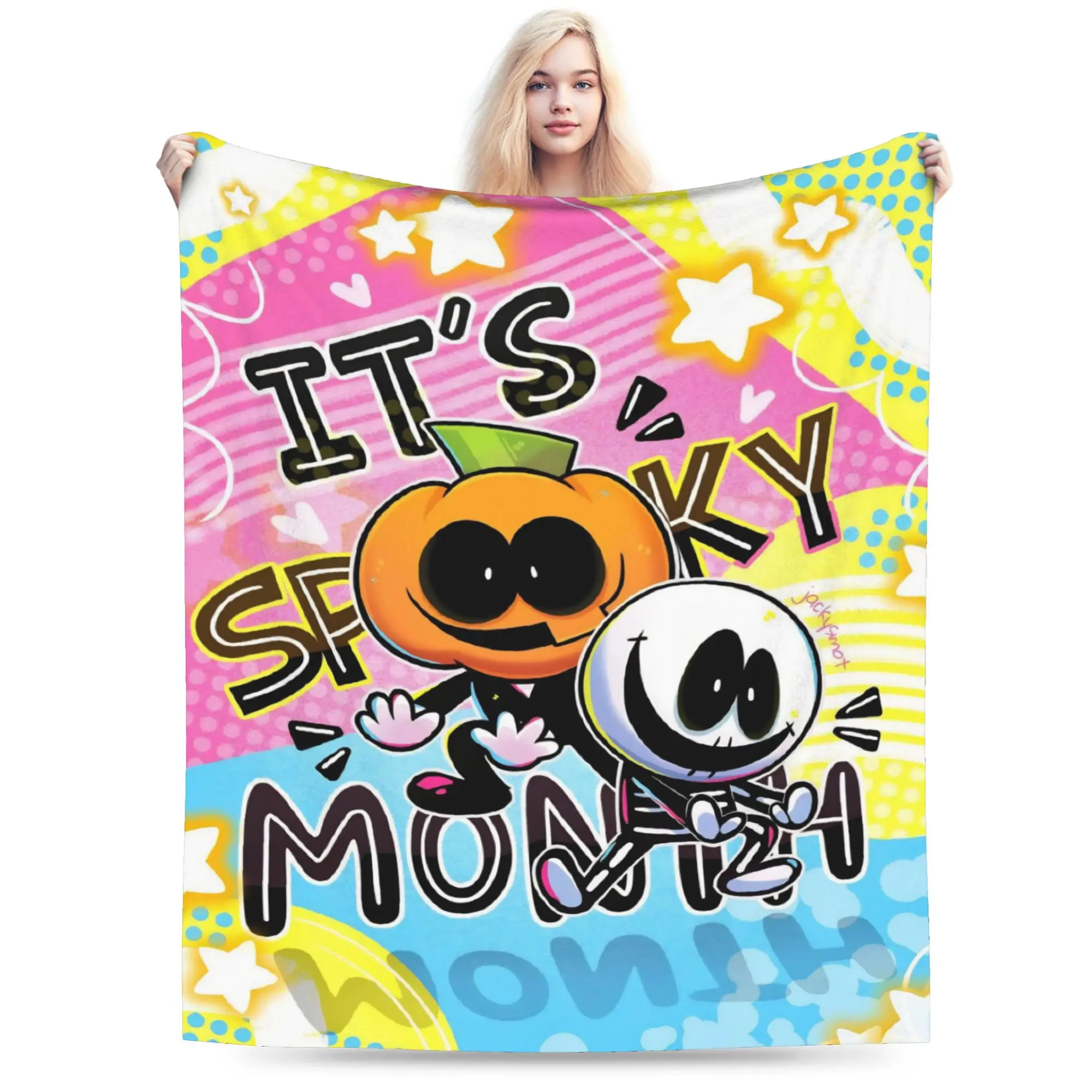 Spooky Month Accessories Blankets Super Soft Flannel  Throw Blankets Cozy Quilt
