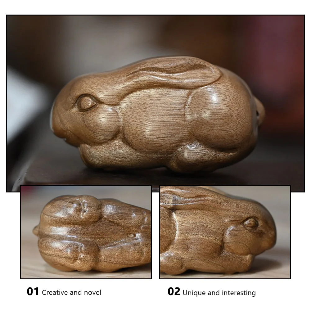 

Zodiac Rabbit Handle Decorations Bunny Statues Figurine Ornament Ornaments Student