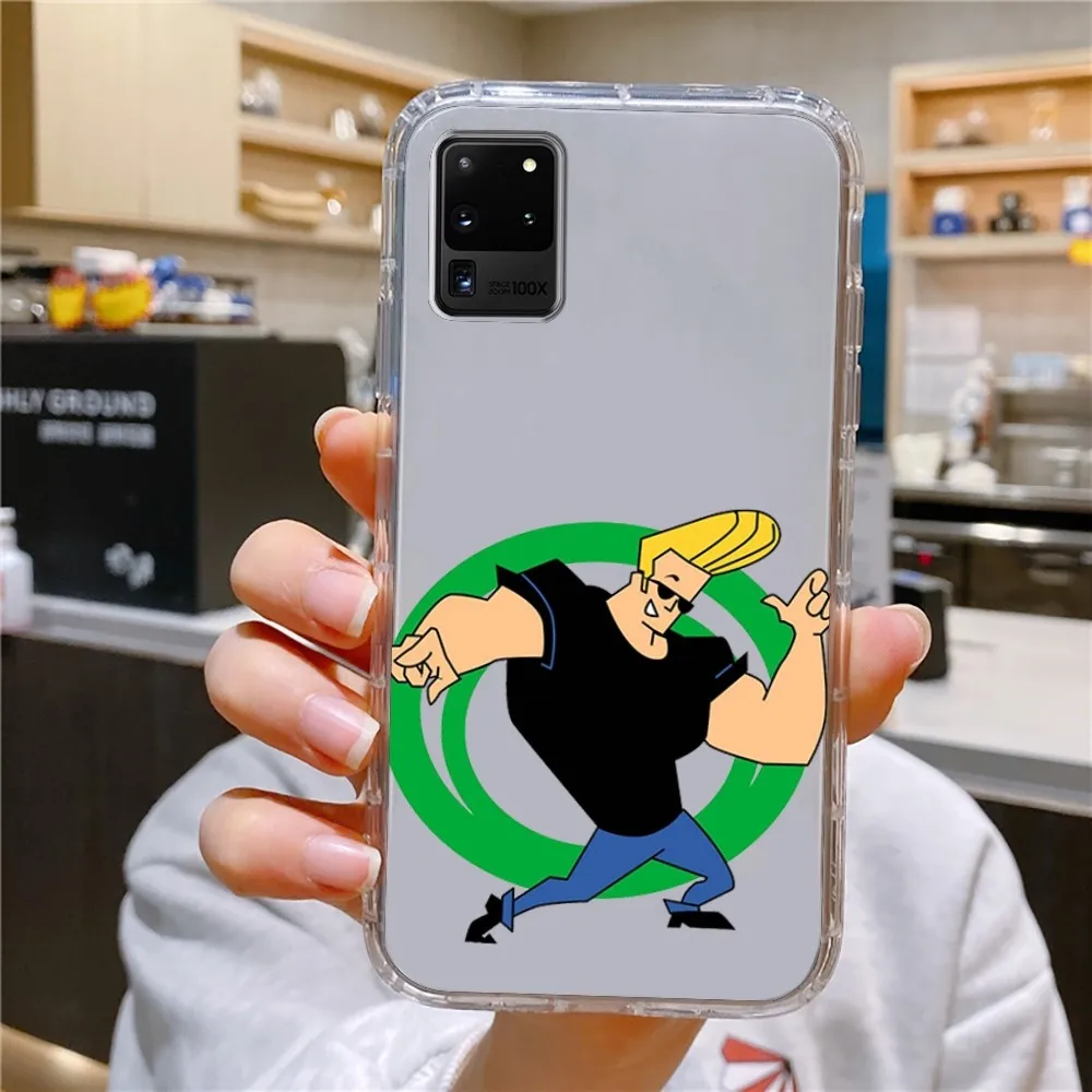 Cartoon J-Johnny Bravo Phone Case For Samsung Galaxy A52 A12 A51 S21 Edge S22ULTRA S23 S20LITE Plus Ultra Transparent Cover