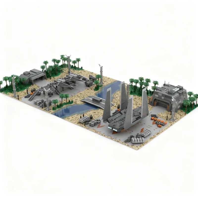 25738pcs MOC SW Battlefront II Scarif Beach Star Battle UCS Model Building Blocks Creative Display Gift Collectible Decor Kids