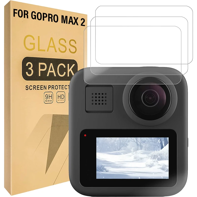 Pour GoPro MAX 2 9H dureté verre trempé Anti-rayures protecteur d'écran pour GoPro MAX2 caméra d'action Films de protection en verre Pour GoPro MAX 2 9H dureté verre trempé Anti-rayures protecteur d'écran pour GoPro MAX2 caméra d'action Films de protection en verre