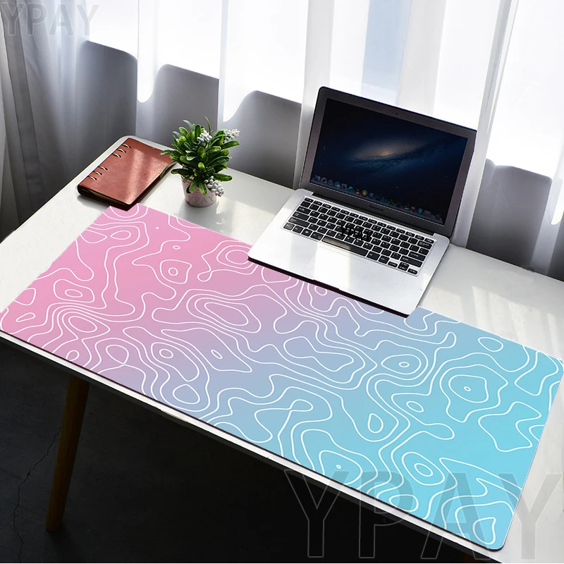 

Abstract Line Mouse Pad Topographic Large Gamer Mousepad Keyboard Mat XXXL Desk Mats Big Mouse Mat Rubber Desk Pad 120x55cm