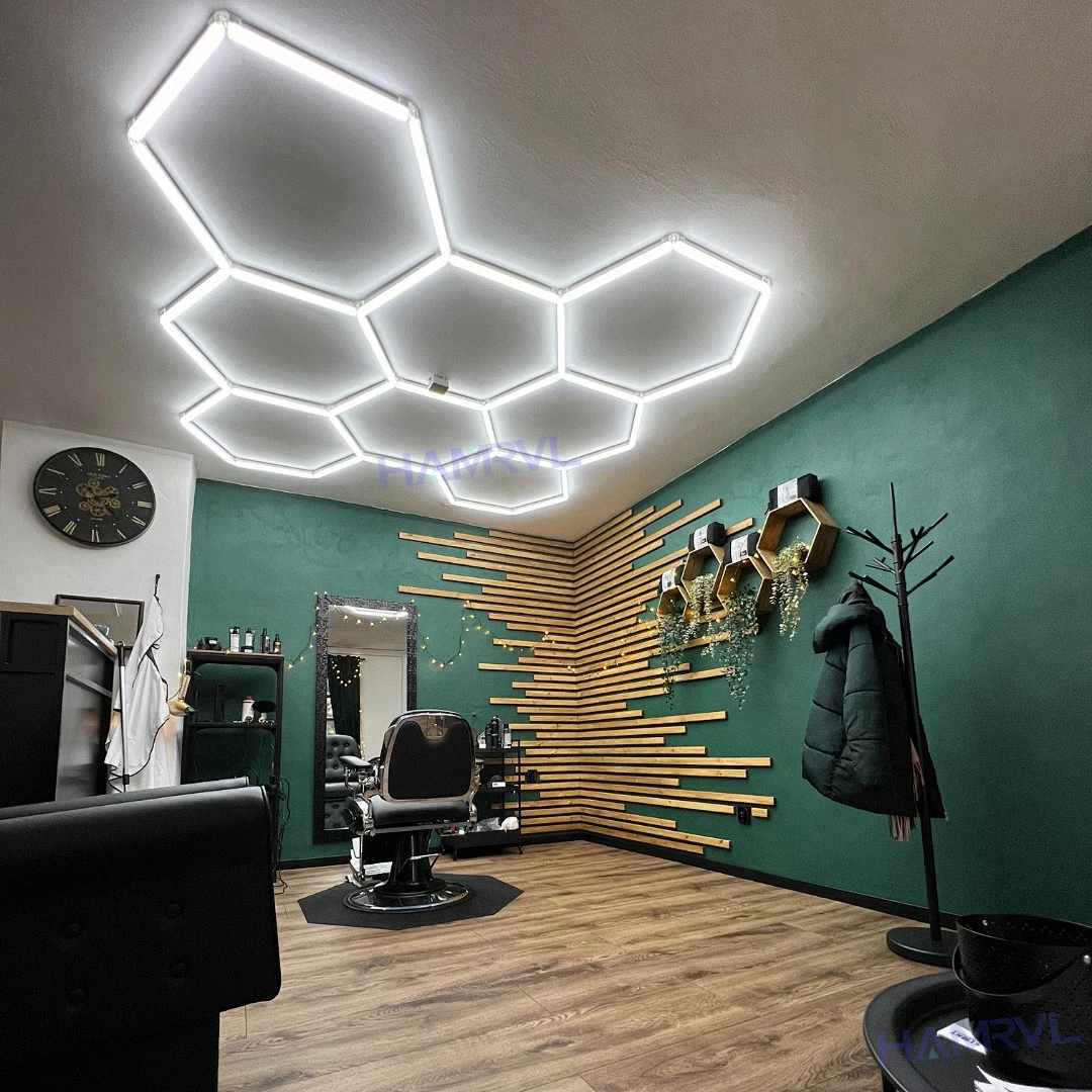 

Honeycomb hexagonal LED ceiling light 6000k-6500k wide voltage suitable for customized lighting in garages/shops/car showrooms