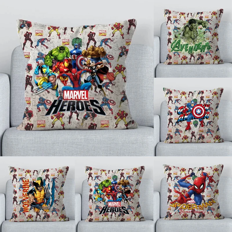 Наволочка Marvels Avengers с принтом аниме «Паук-мани», наволочка для детской спальни, кровать, диван, украшение для дома на Хэллоуин, подарок