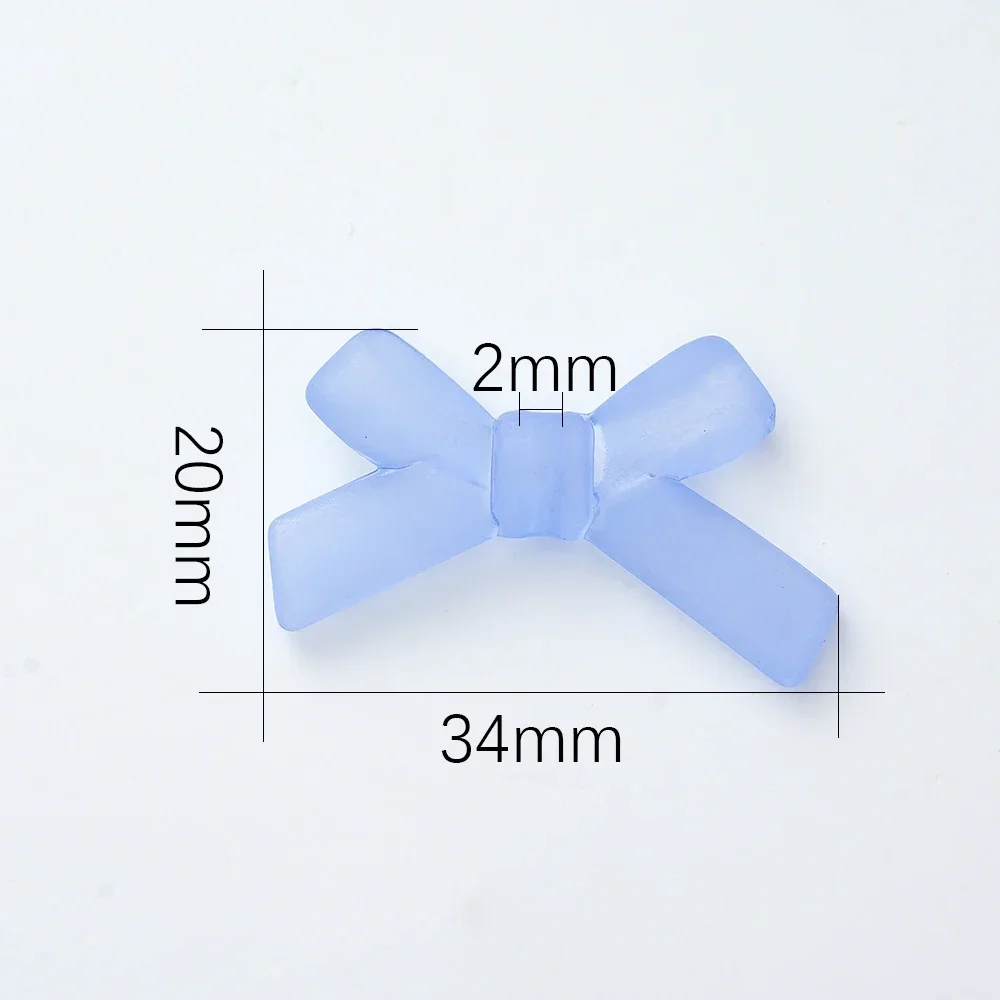 20pcs 34x20mm Matte Bow Tie Shape Beads Charm Spacer Acryli Color  for Jewelry Making Handmade DIY Accessories