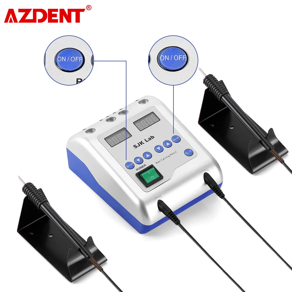 AZDENT Dental Electric Waxer Wax Knife Carving Dental Lab Electric Waxer Carving Knife Contain 6 Wax Tips Dentist Tools