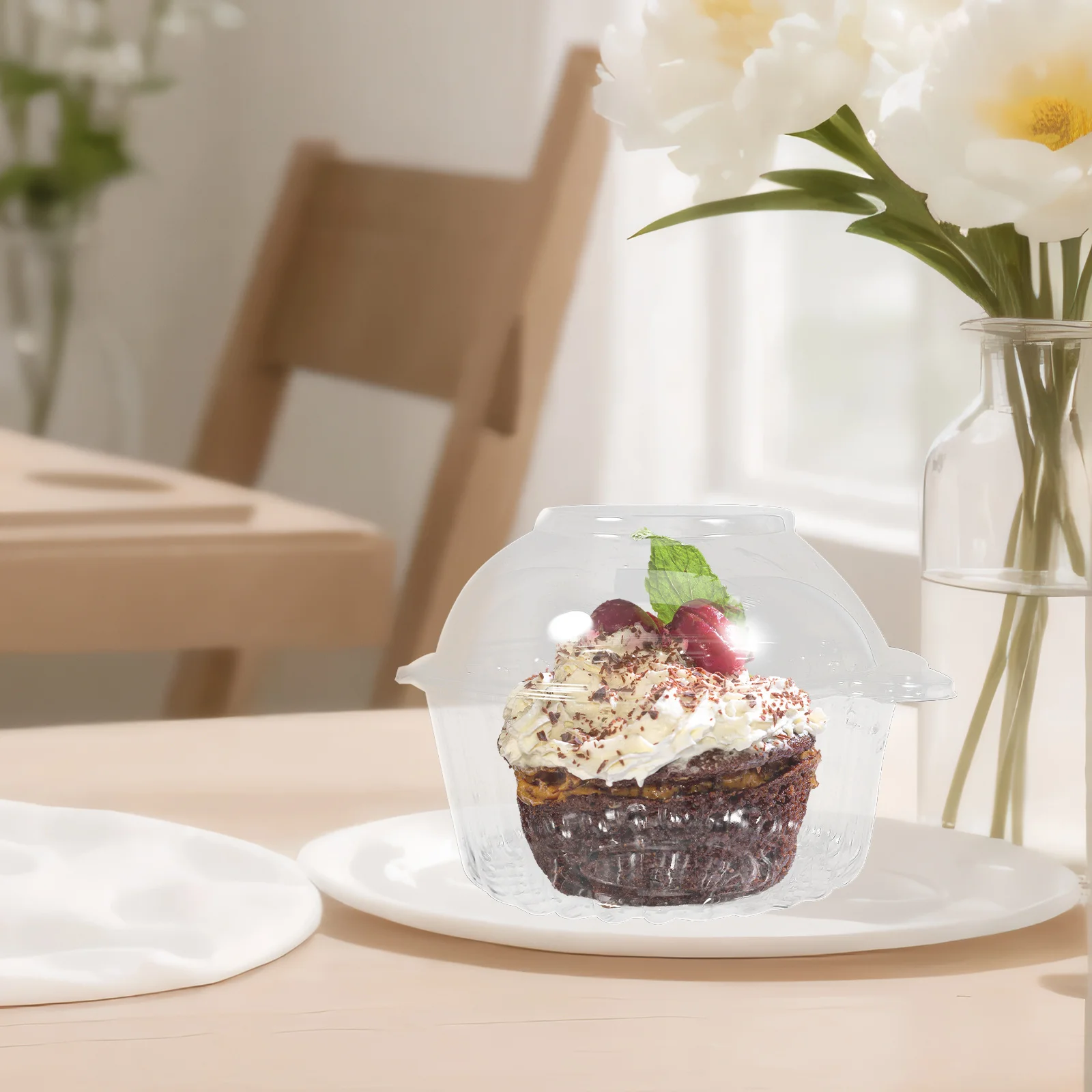 

50Pcs Clear Cupcake Boxes Strong Small Cake Containers Food Safe Muffin Storage Dessert Holders Cupcake Box Mini Cake Boxes