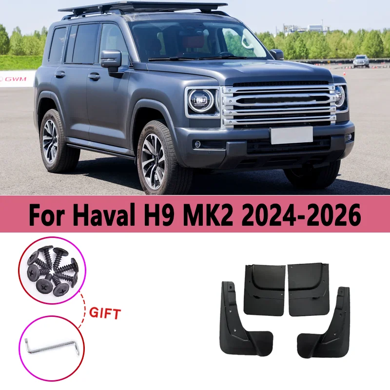 

Car Mudguards 4PCS/Set Fender For Haval H9 MK2 2024 2025 2026 Anti-Splash Mudflaps Auto Accessories Waterproof Mud Guards Tools