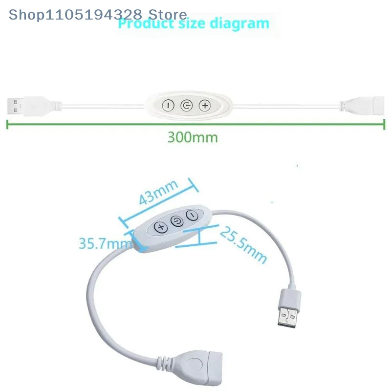 

[YA] 1 шт., 5 В, 2 А, 10-уровневый кабель питания с затемнением для светодиодной лампы, кабель контроллера скорости, 3 клавиши, USB-переключатели с диммером