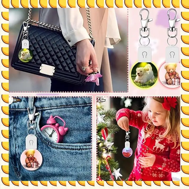 

BAAU LED Sublimation Blank Keychain Acrylic Lighted Transfer DIY Keychain Plastic Round 10Piece
