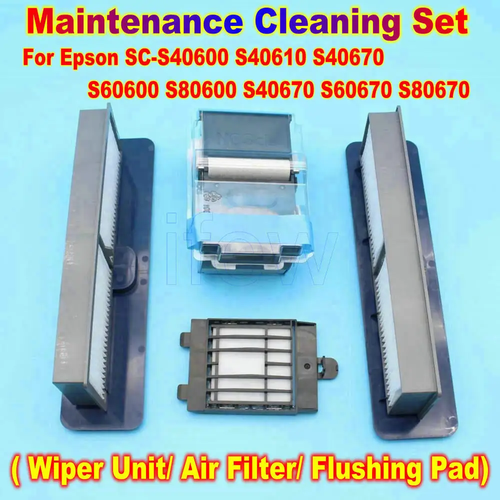 Maintenance Cleaning Set Parts Kit Wiper Unit Air Filter Flushing Pad for Epson SC-S40600 S60600 S80600 S40670 S60670 S80670 Kit