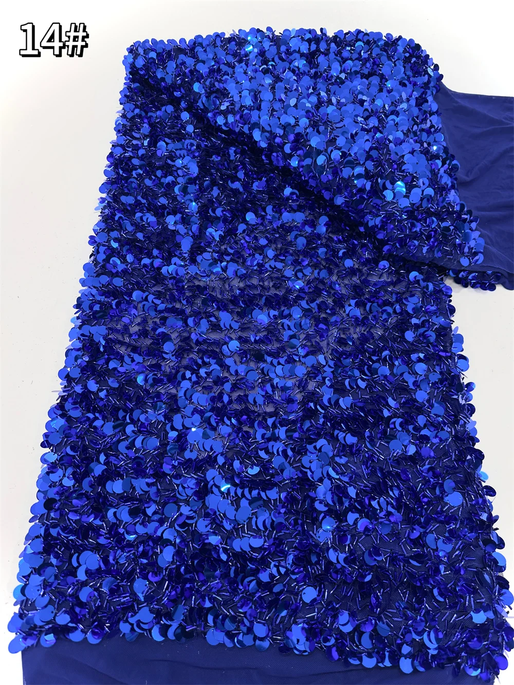 

Royal Blue African Sequins Lace Fabric 2025 High Quality French Luxury Sequins Tulle Lace Fabric Nigerian For Sewing Party Dress