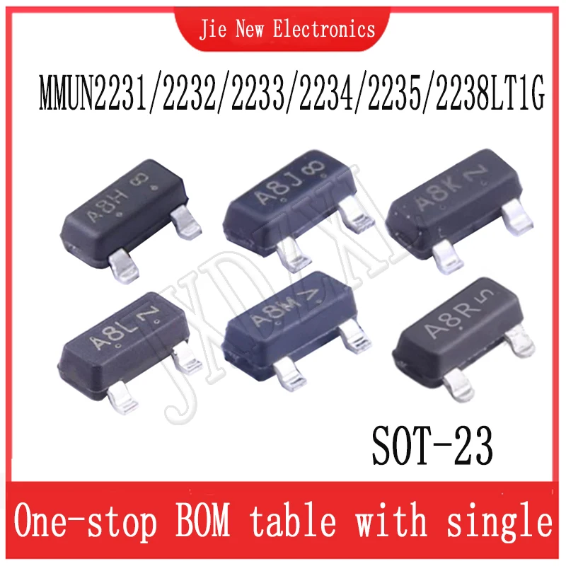 50PCS SOT-23 MMUN2231LT1G MMUN2232LT1G MMUN2233LT1G MMUN2234LT1G MMUN2235LT1G MMUN2238LT1G SMD Bipolar digital transistor