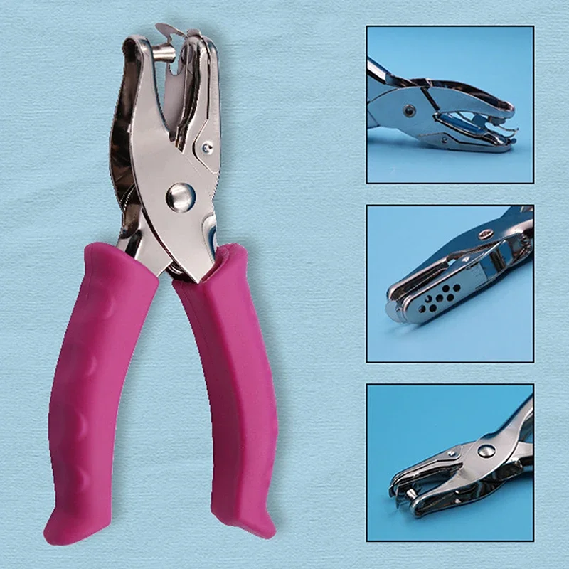 かわいいシングルハンドヘルド円形穴あけパンチ、容量3-6mm、スクラップブッキングペーパーDIYクラフトシェイプカッター、パーフォレーター