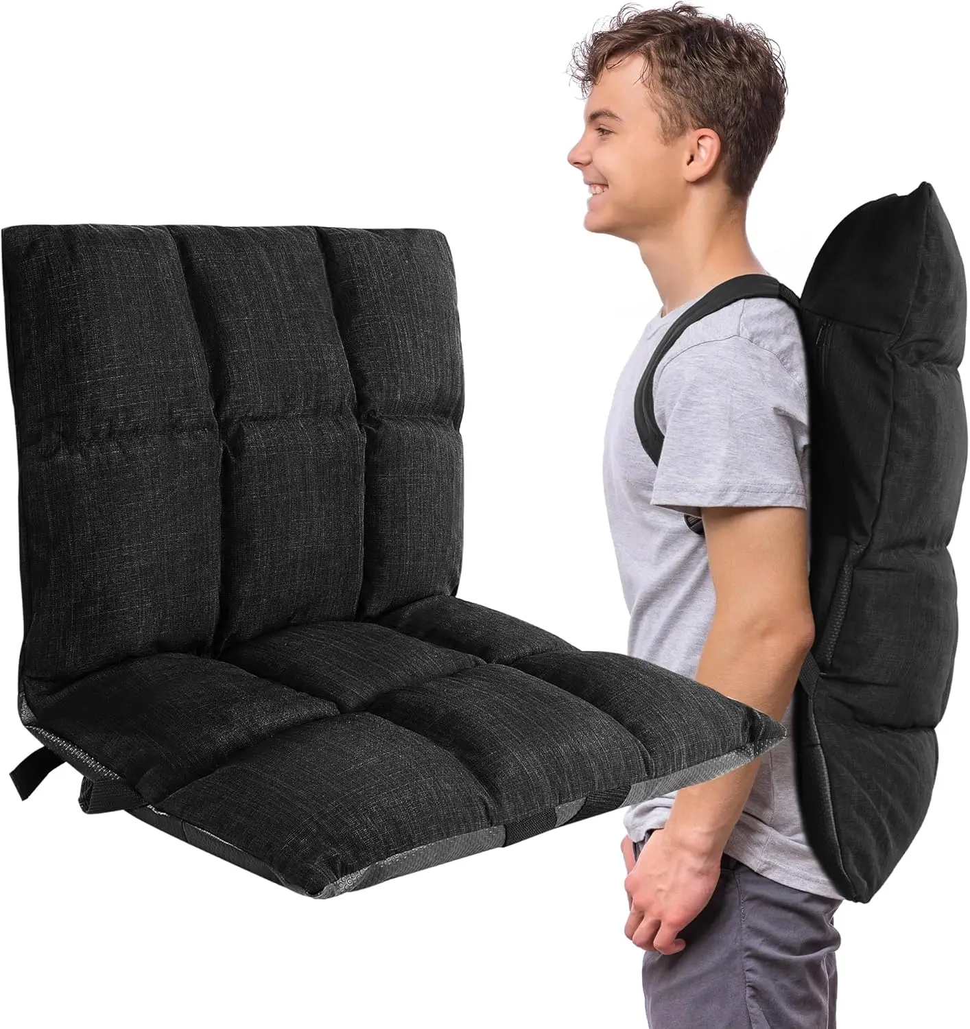

Memory Foam Wide Stadium Seats With Ba Support,Portable Bleacher Seat With Backs And Cushion,Bla Flodable Stadium Chair With