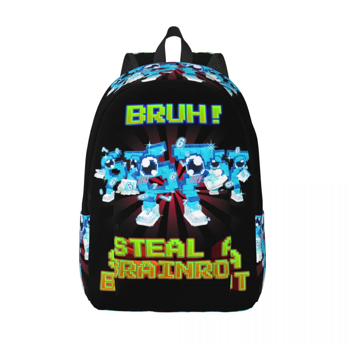 

Bruh Los 67 Six Seven 6-7 Funny Brainrot Backpack Elementary High College School Student Bookbag Teens Daypack Sports